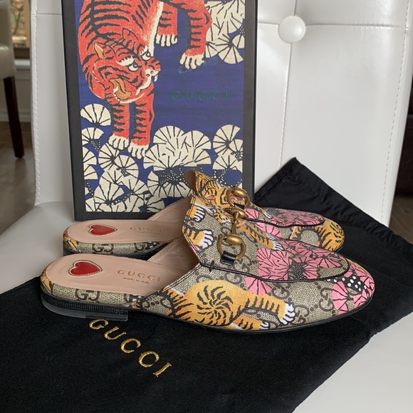 Gucci Crop Pink/Nero Bengal Mules/Slides Size: EU 34 (Approx. US 4. Like new - Picture 3 of 5